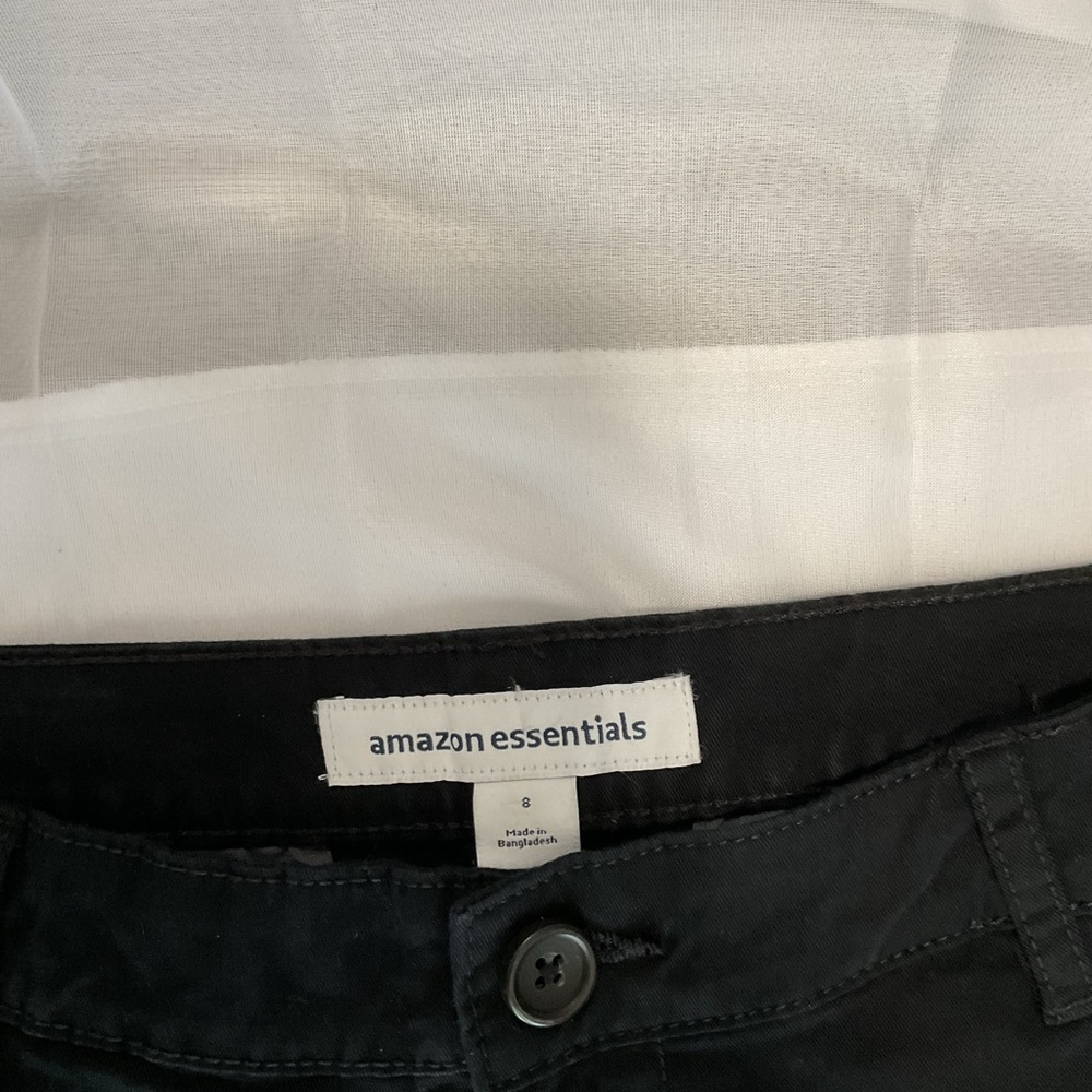 NWT Amazon Essentials Women’s Straight-Fit Stretch Chino Black Pants Size 8 - Picture 5 of 10